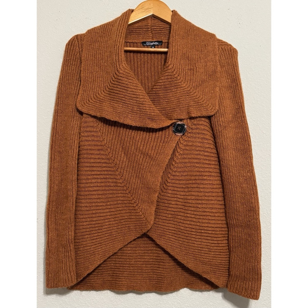 Elisabetta Collection Womens M Cardigan‎ Mohair-blend Made In Italy Burnt Orange